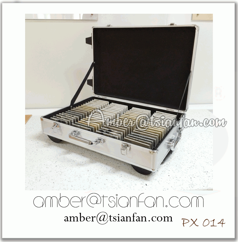 Stone Sample Suitcase for Granite , Marble and Quartz Stone ,Aluminum Suitcsae for Stone PX014.gif